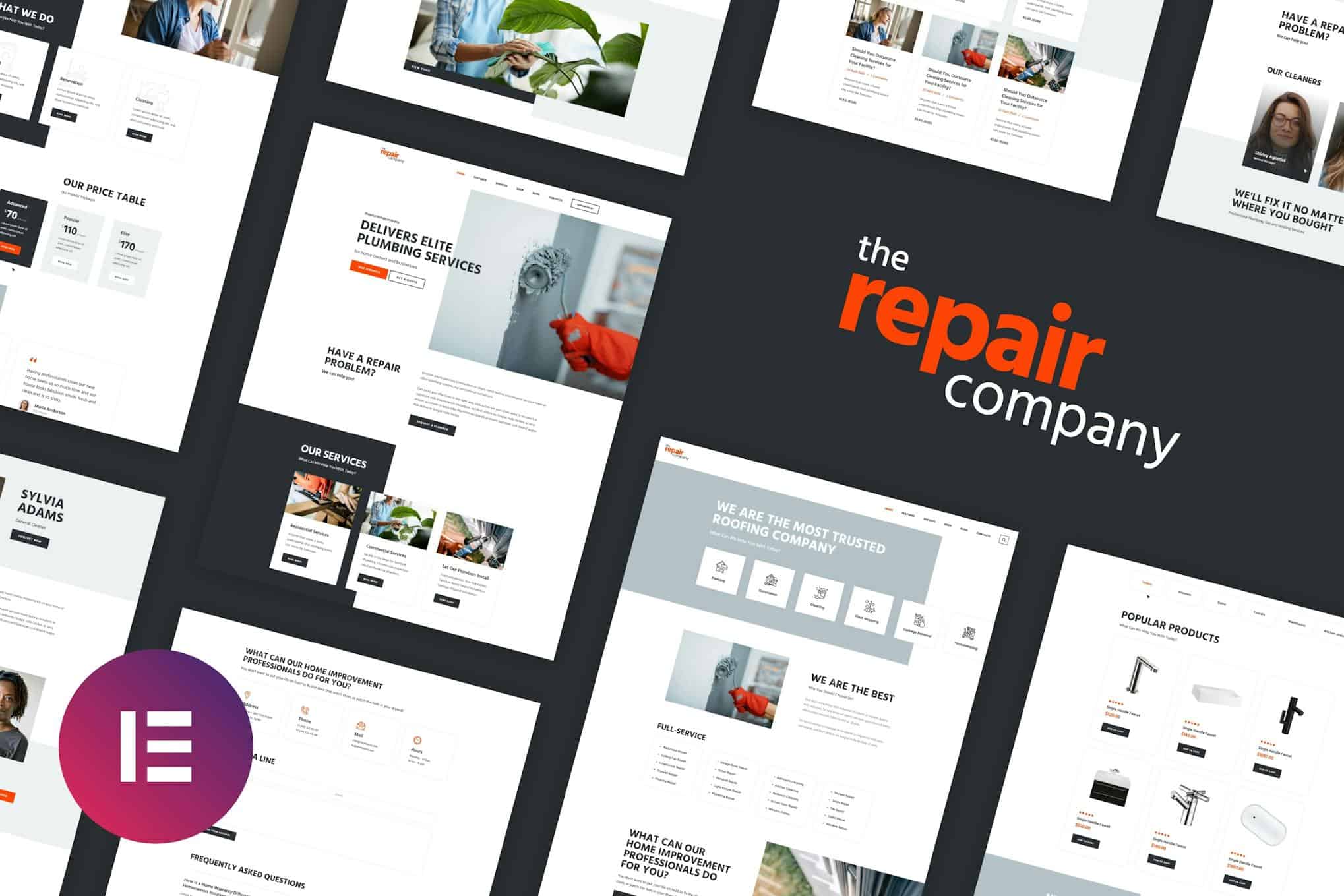 Renovirta - Plumbing & Repair Elementor Template Kit