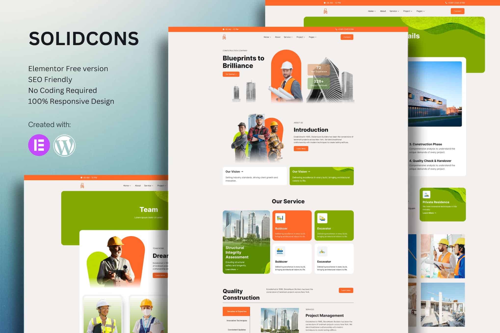 Solidcons - Construction And Industry Elementor Template Kit