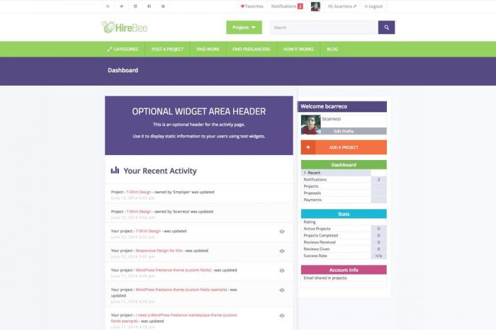 Hirebee Wordpress Freelancer Theme
