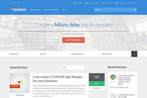 Taskerr WordPress Micro Jobs Theme