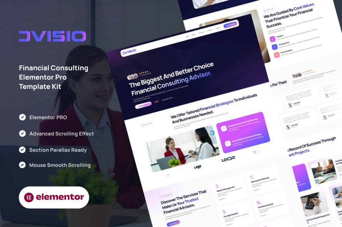 Advisio – Financial Consulting Elementor Pro Template Kit