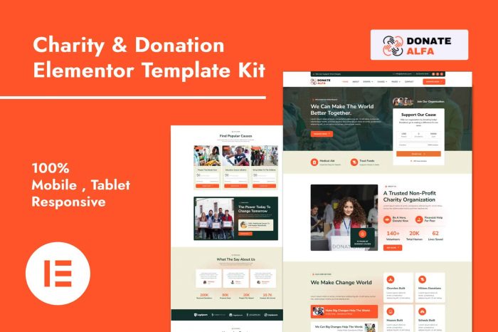 DonateAlfa – Charity & Donation Elementor Pro Template Kit