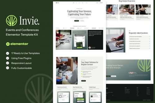 Invie – Invoicing Platform & SaaS Elementor Template Kit