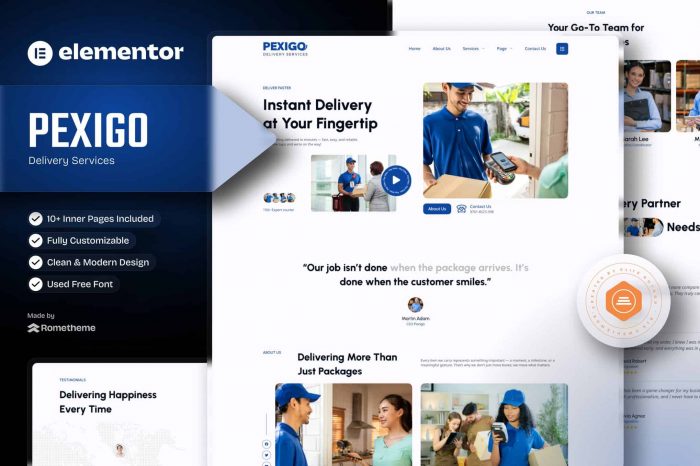 Pexigo – Delivery Services Elementor Template Kit