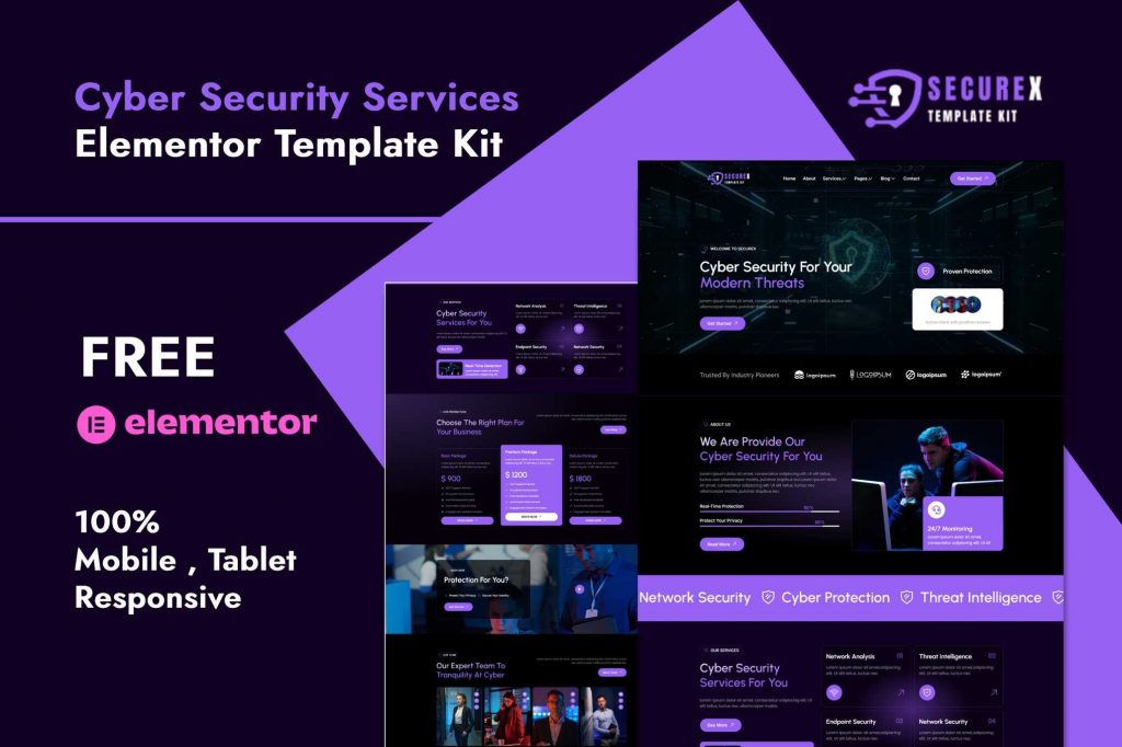 Securex – Cyber Security Services Elementor Template Kit Latest