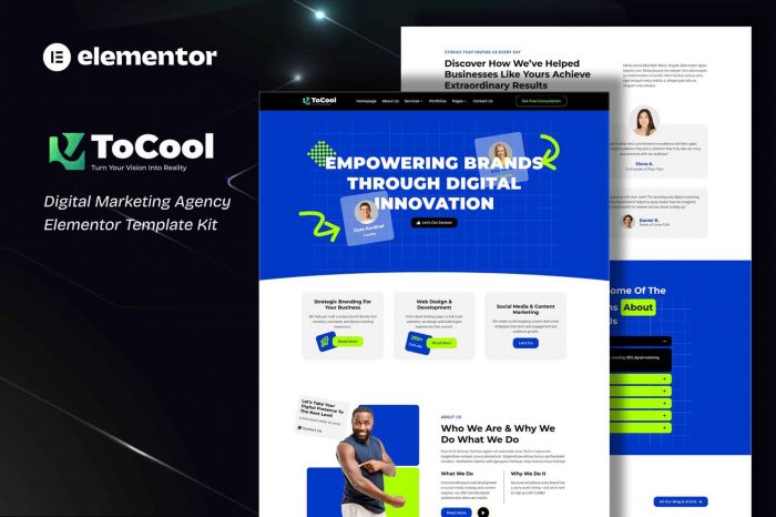 Tocool – Digital Marketing Agency Elementor Template Kit