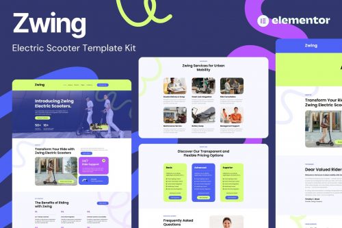 Zwing – Electric Scooter Website Elementor Template Kits